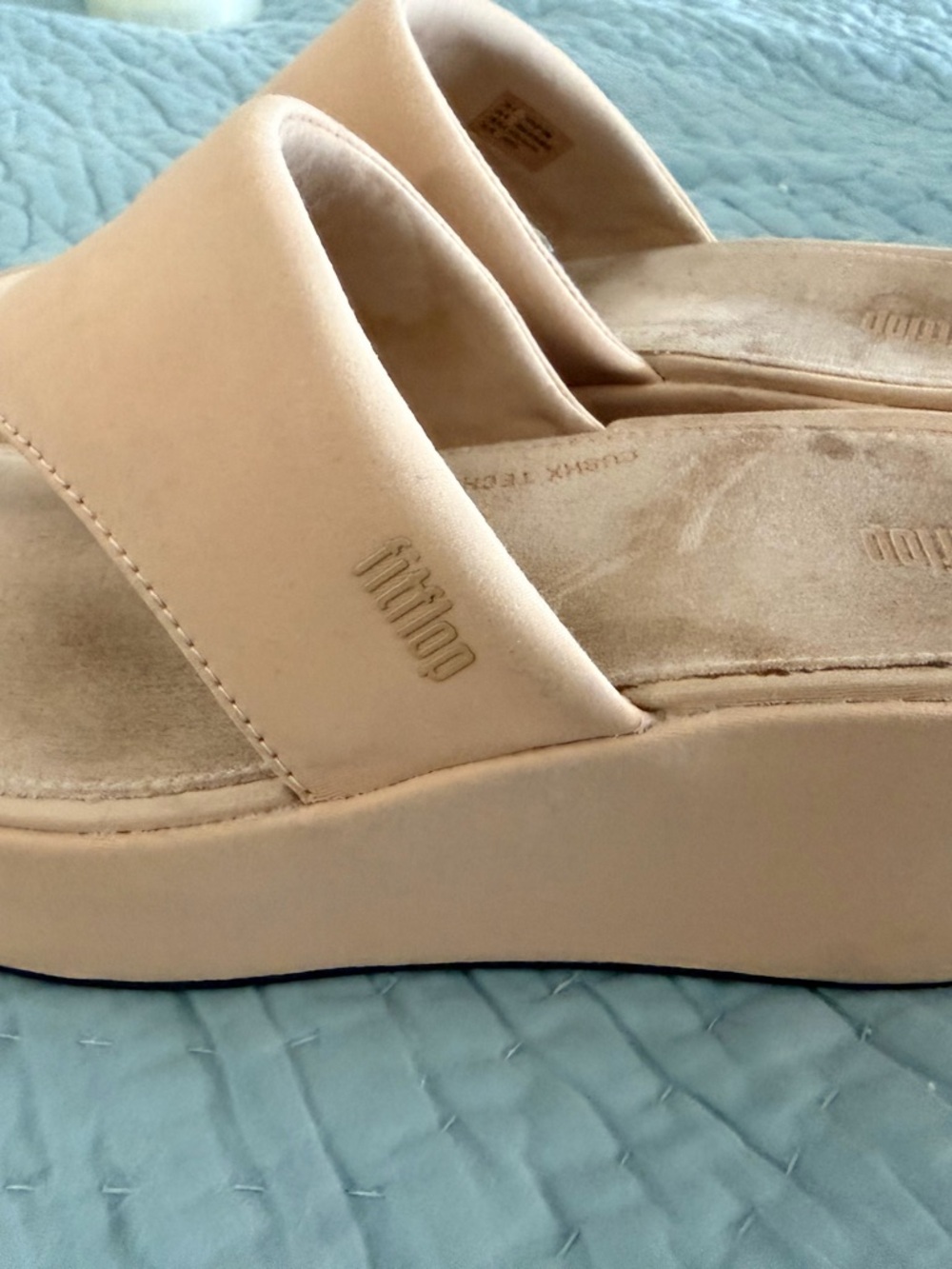 FitFlop Platform Slide Sandals in Beige